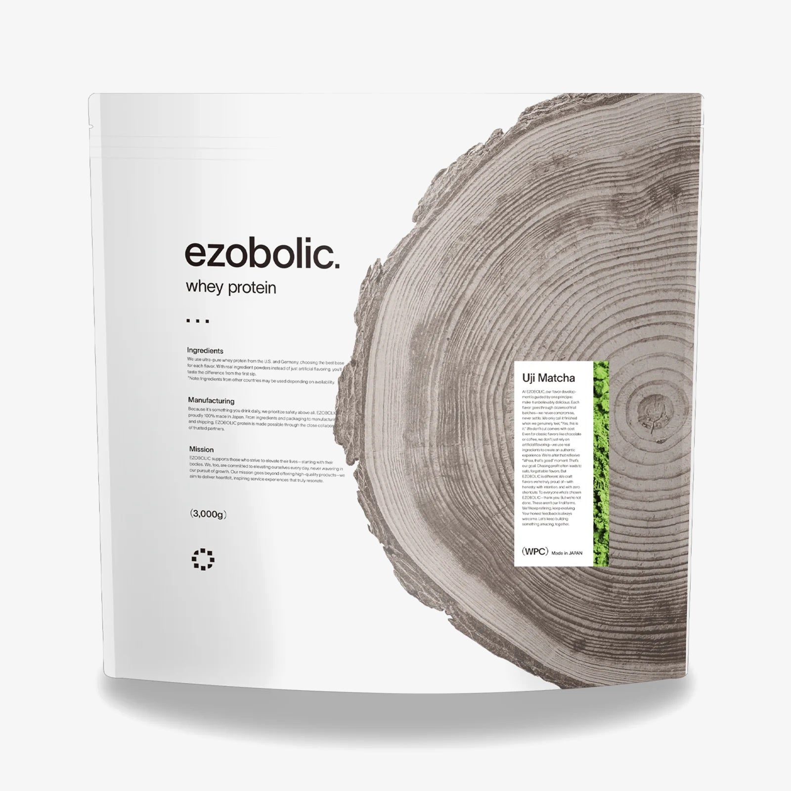 【宇治抹茶】エゾボリック ホエイ プロテイン 3kg EZOBOLIC EZOBOLICプロテイン WPC100% 宇治抹茶