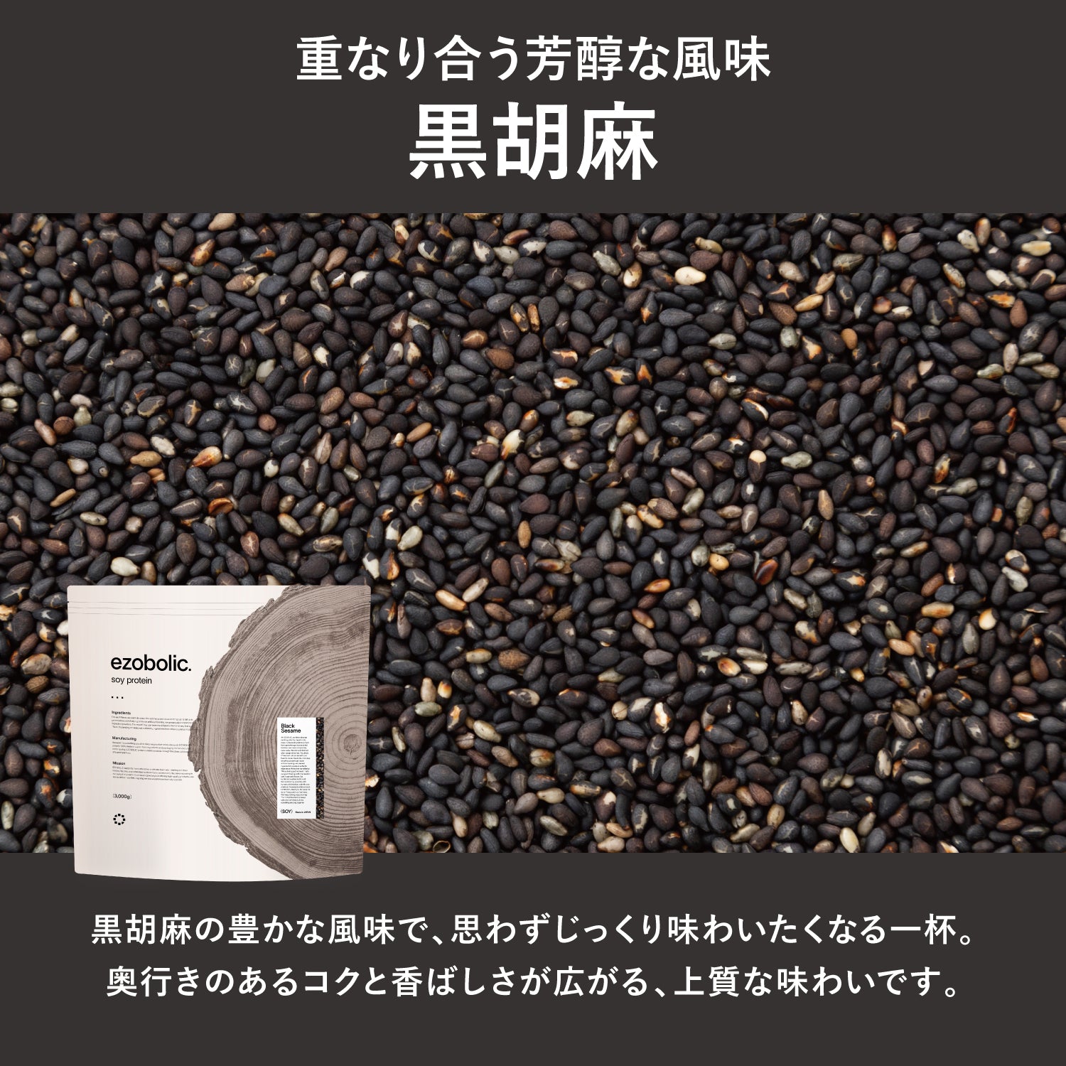 ezobolicソイプロテイン 黒ごま風味